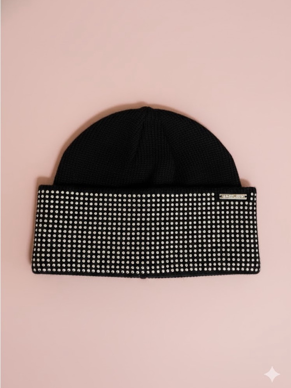 Michael Kors Black Studded Knit Beanie